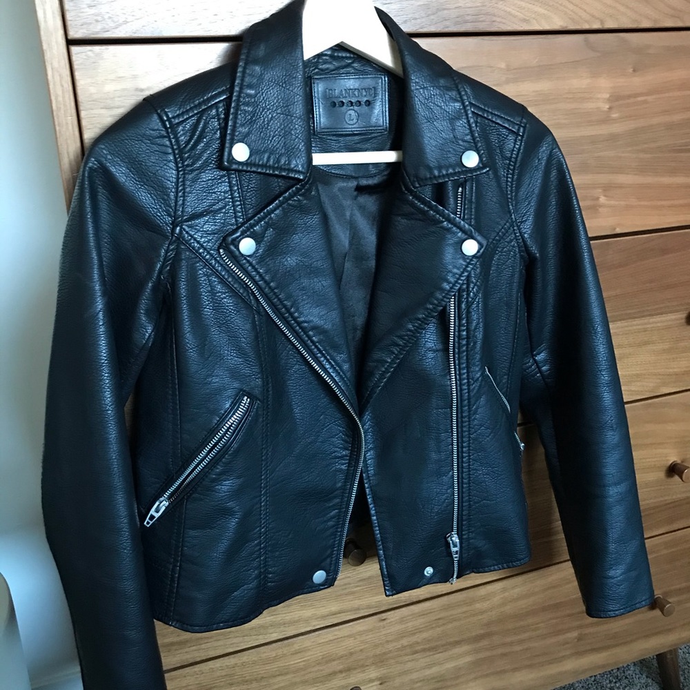 Tween girls’ faux-leather biker jacket